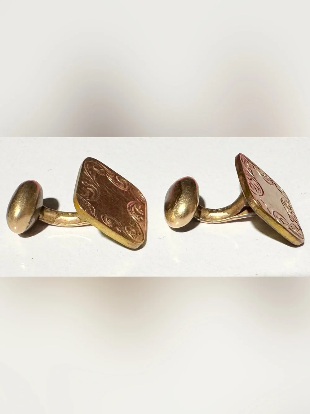 Antique GLPCO Bean-Back Cufflinks – Gold Plate Co., c. 1890–1910